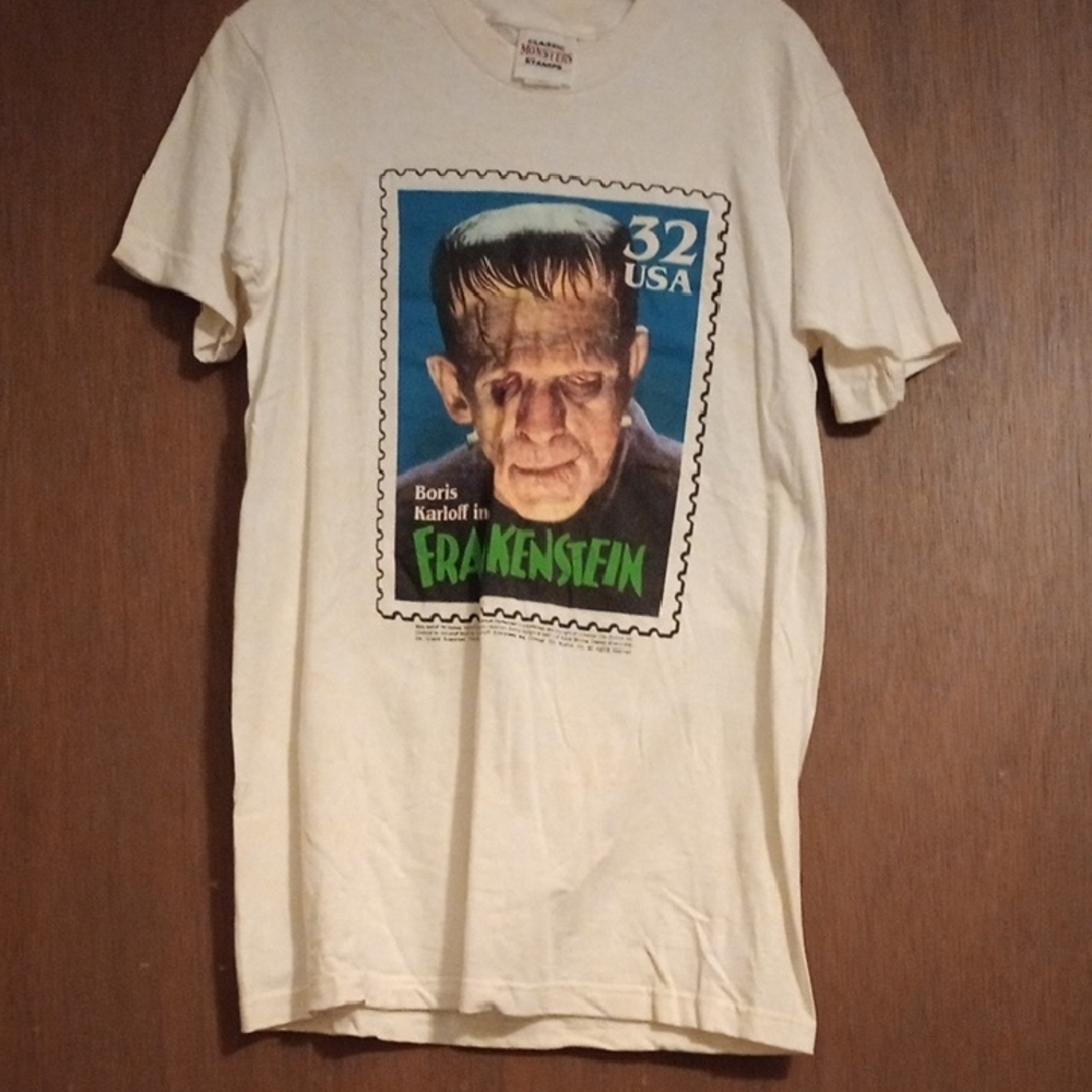 Frankenstein Graphic Stamp Tee - White